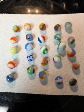 Vintage Marbles Colorful Colorful Glass Marbles - Assorted Multi-Color Set